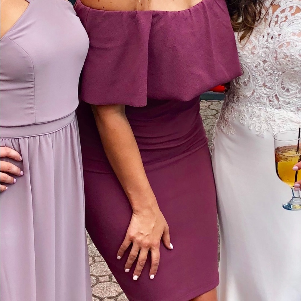 Maroon off the shoulder dress size M